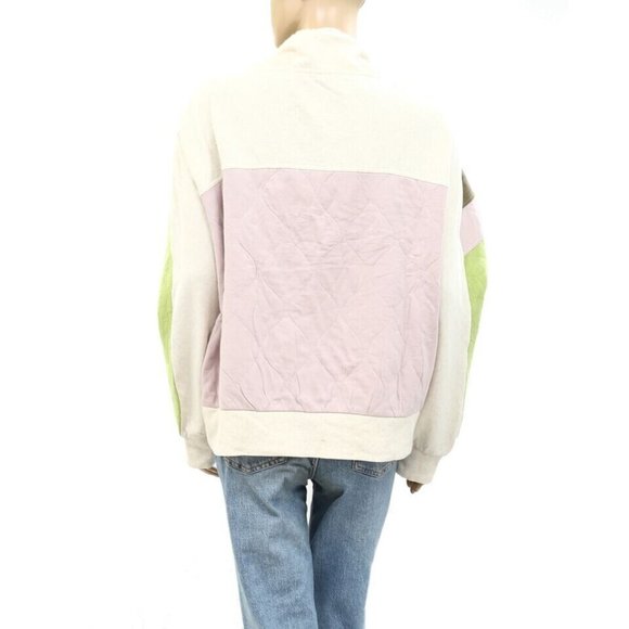 Daily Practice by Anthropologie Quilted Hoodie Top Pullover Oversized S - Picture 7 of 8